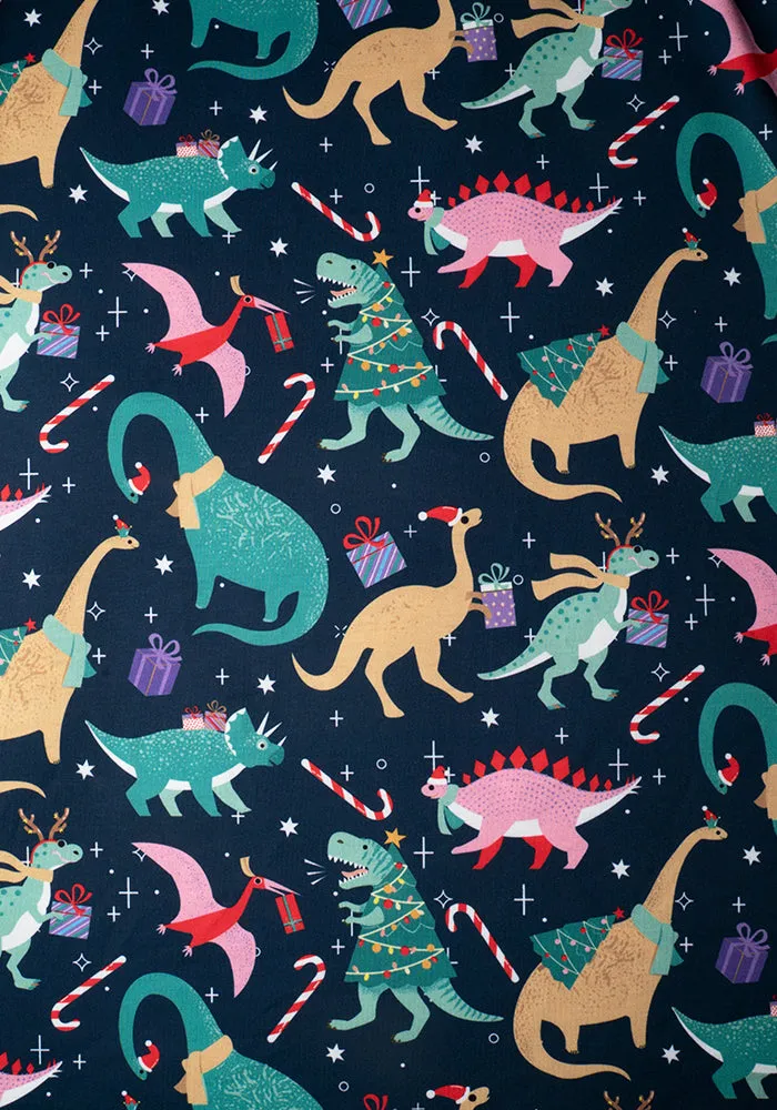 Children's Christmas Dinosaur Print  T-Shirt (Merryasaurus)