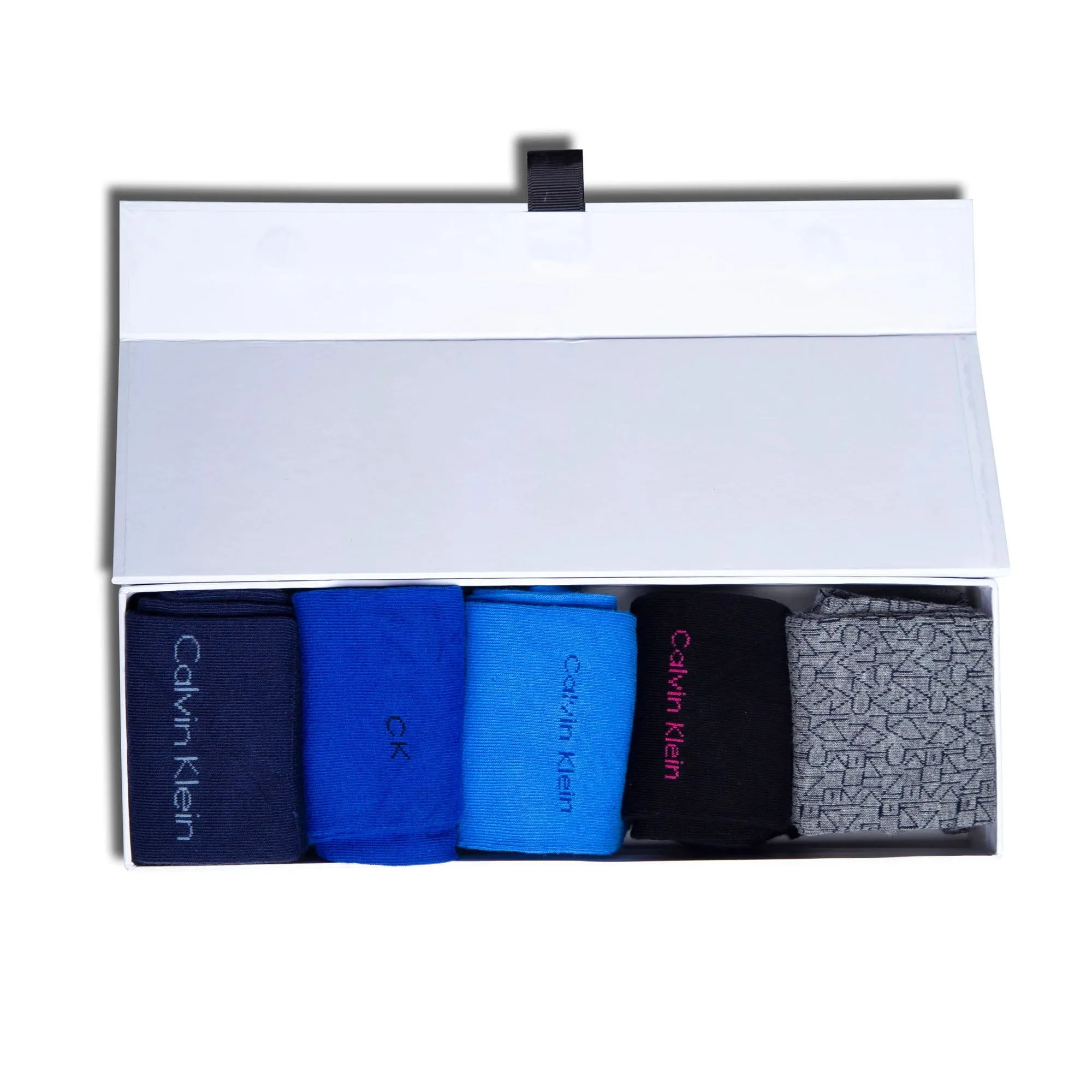 CK - Men 'Multi' Premium Knit Crew  Box of 5 Pairs Socks CK05