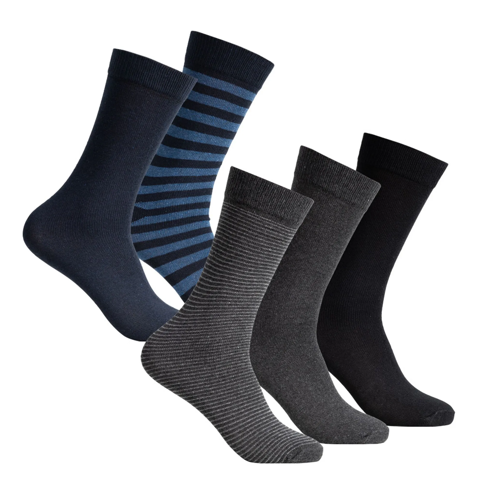 CK - Men 'Multi' Premium Knit Crew  Box of 5 Pairs Socks CK05