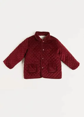 Corduroy Quilted Jacket in Burgundy (4-10yrs)