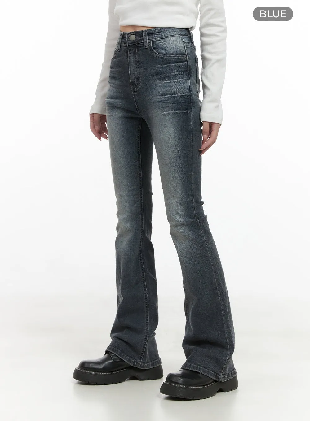 Demi Vintage Wash Bootcut Spandex Jeans CS413