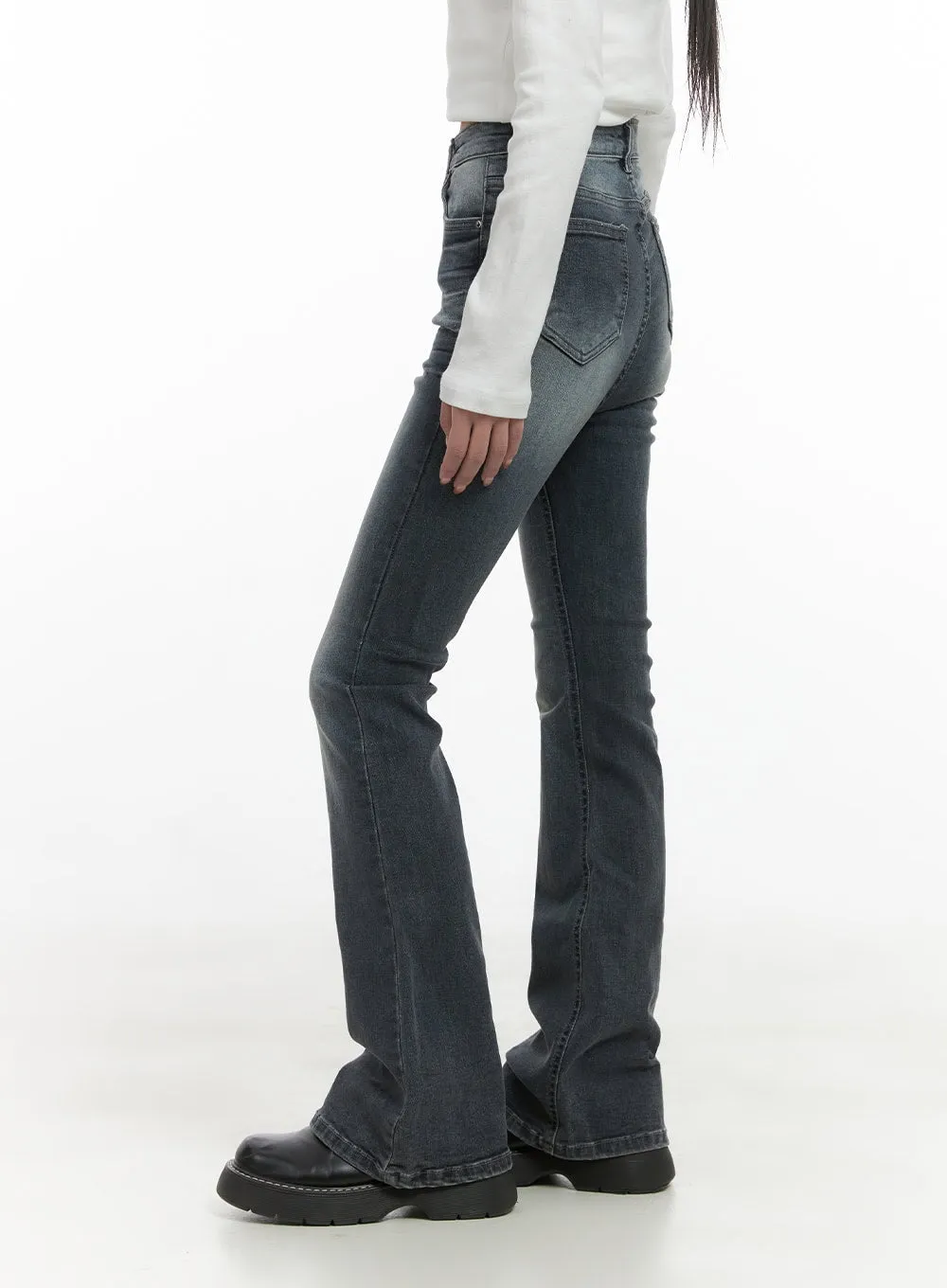 Demi Vintage Wash Bootcut Spandex Jeans CS413