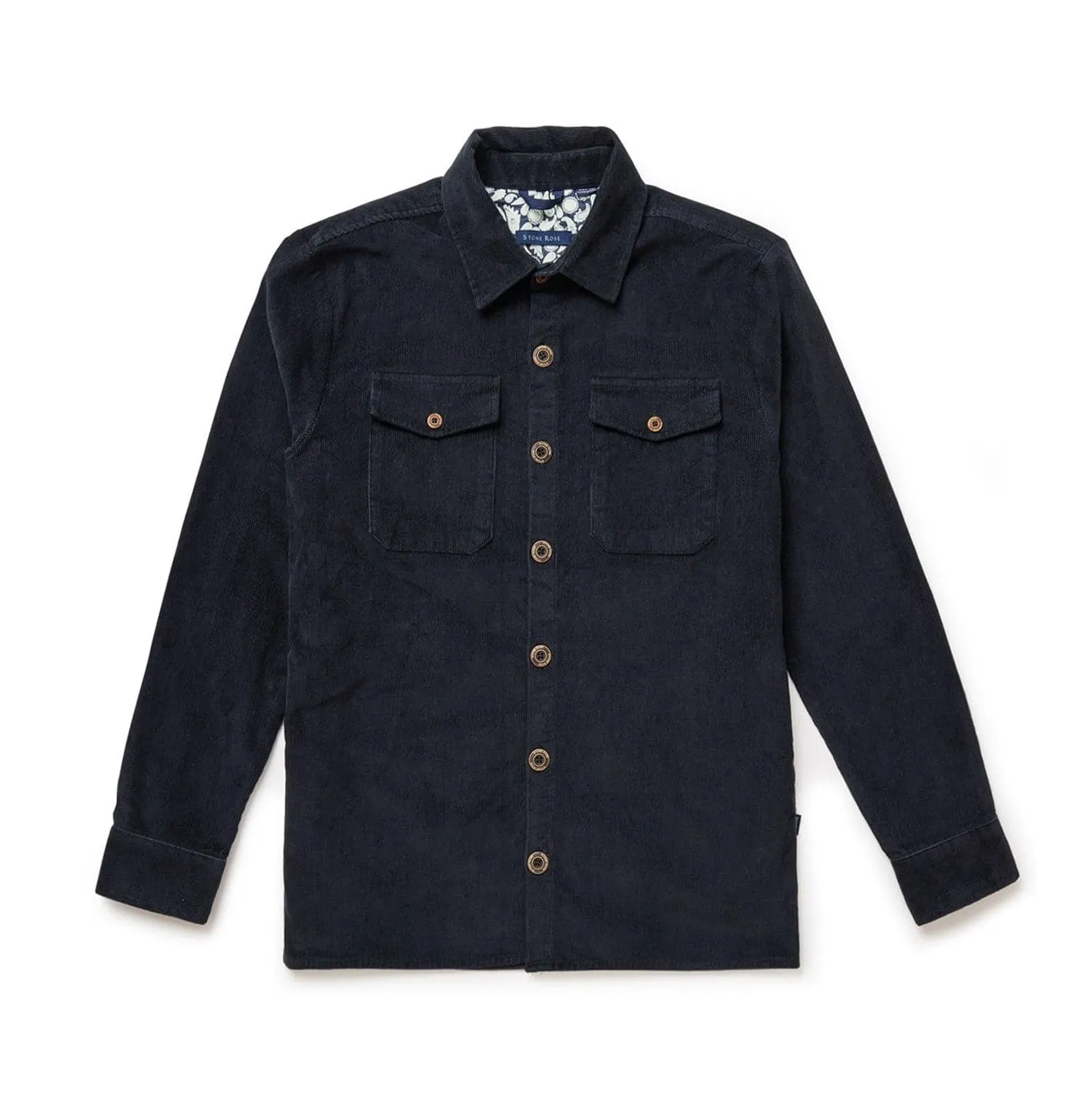 Denim Blue Brushed Corduroy Overshirt