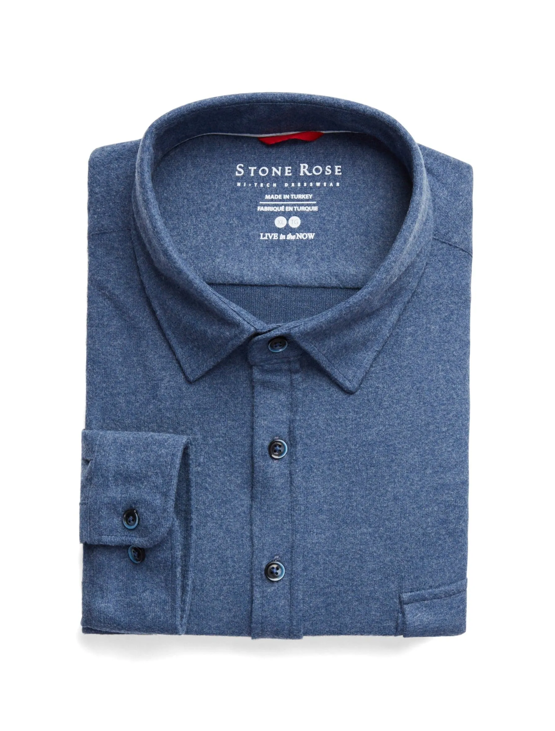 Denim Blue T-Series Solid Fleece Shirt