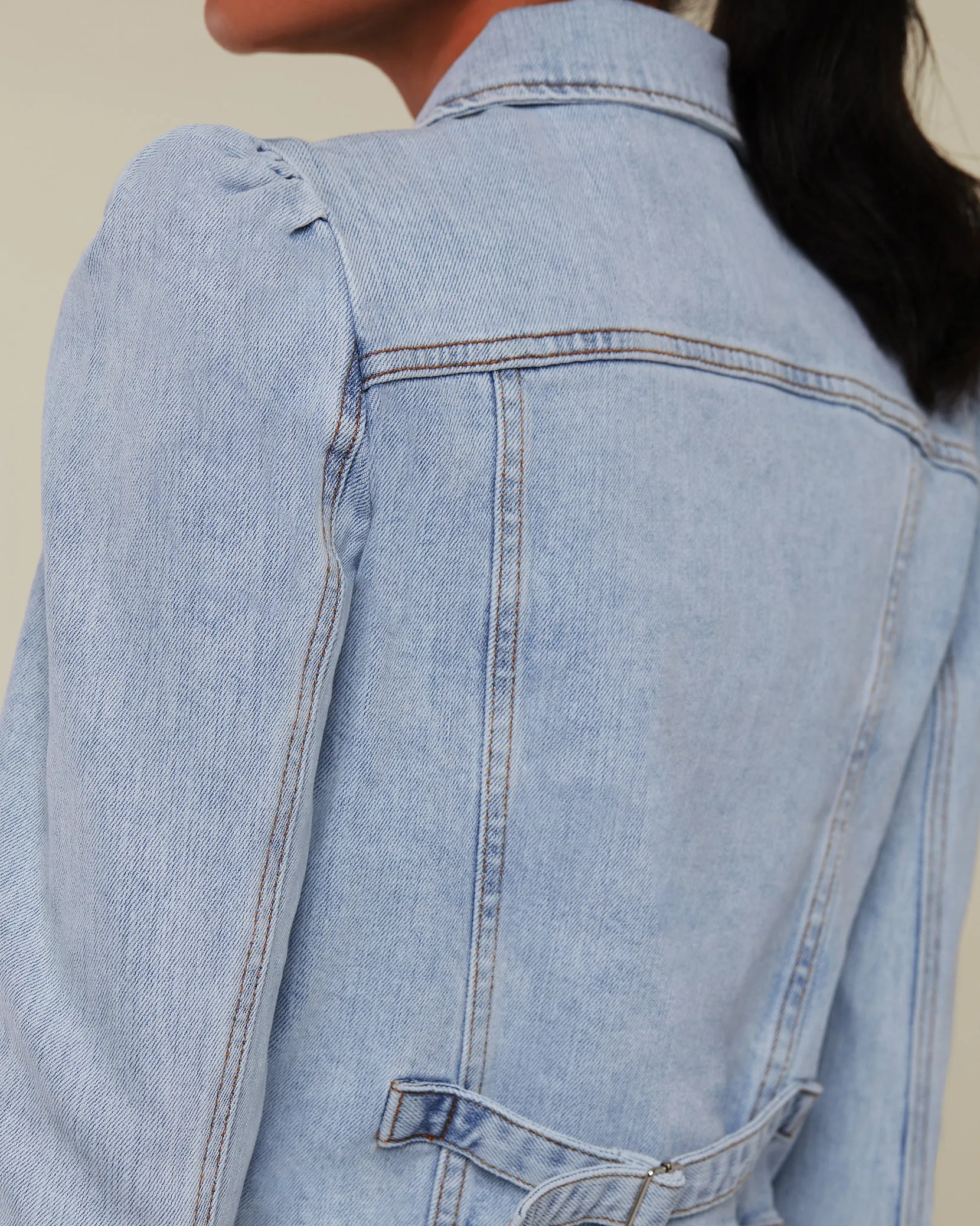 Denim Puff Sleeve Jacket