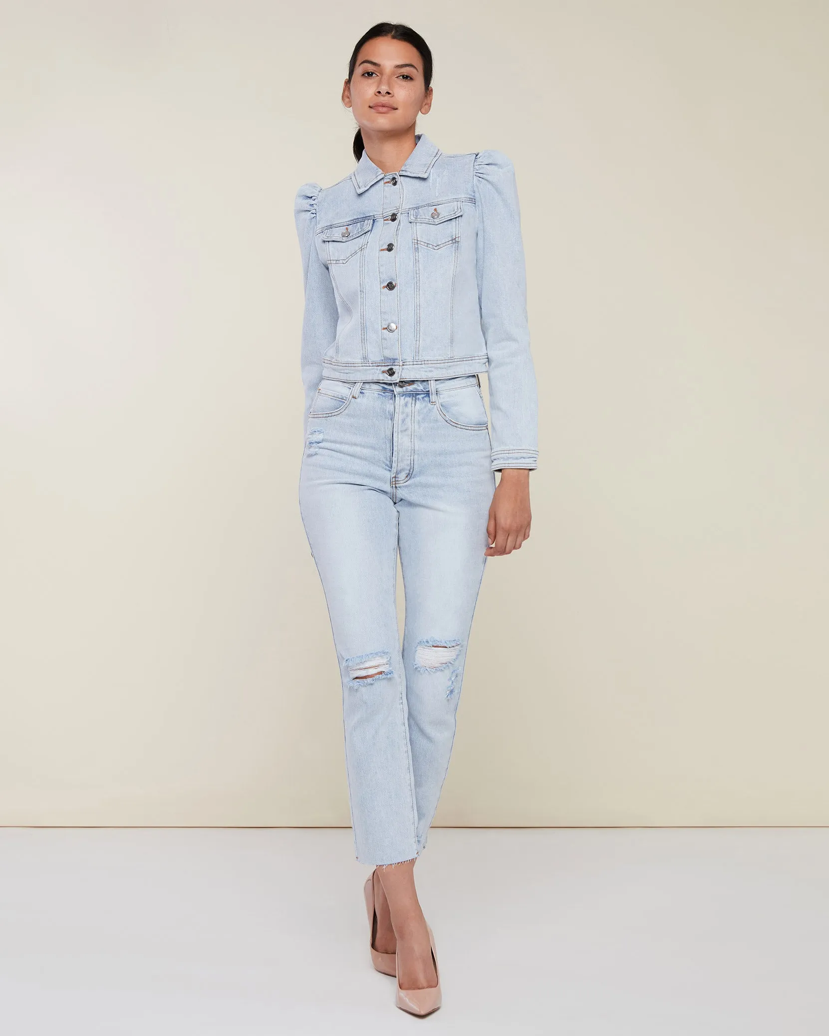 Denim Puff Sleeve Jacket