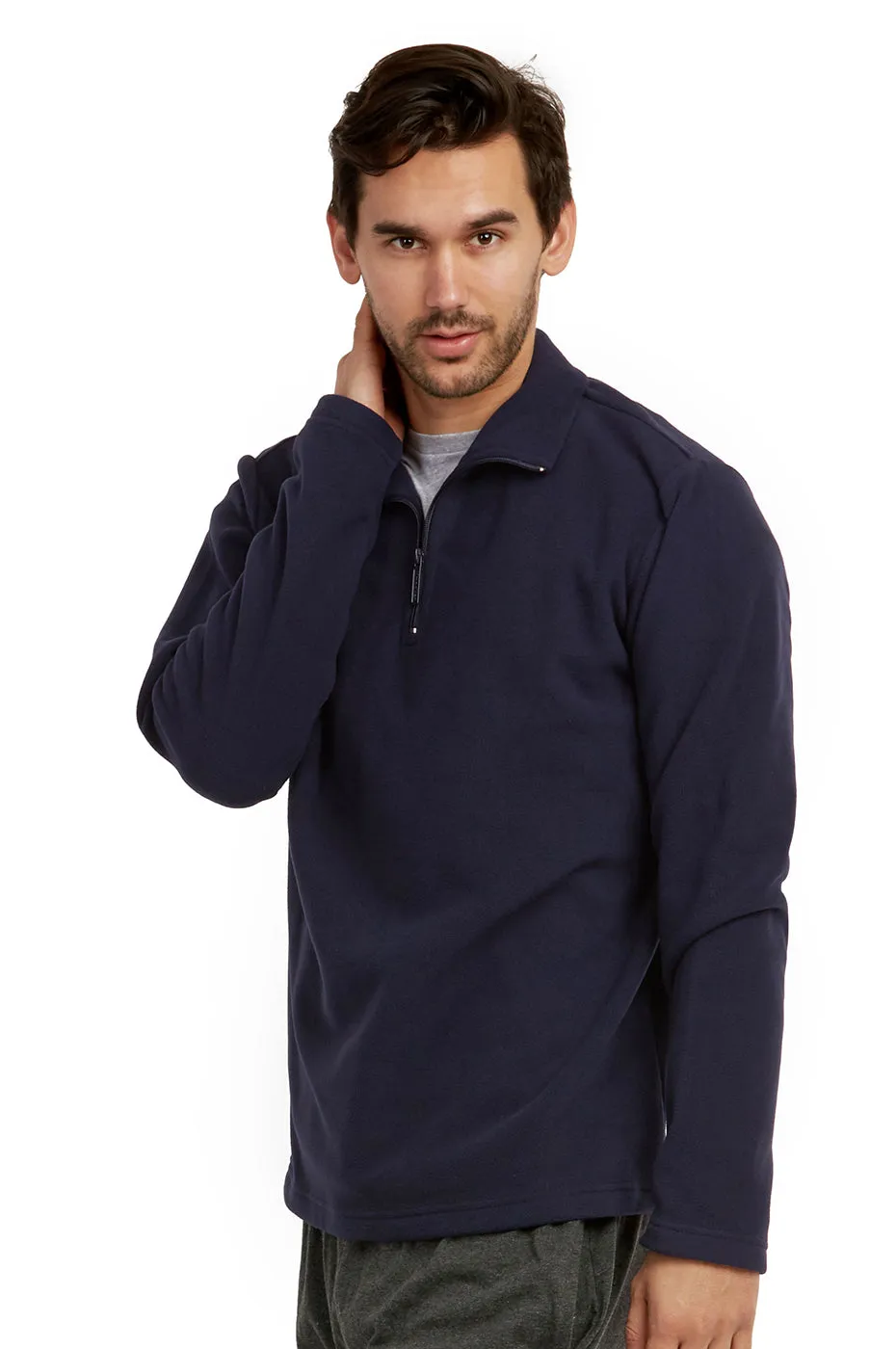 ET TU MEN'S POLAR FLEECE QUARTER PULLOVER (PF1000E_NAVY)