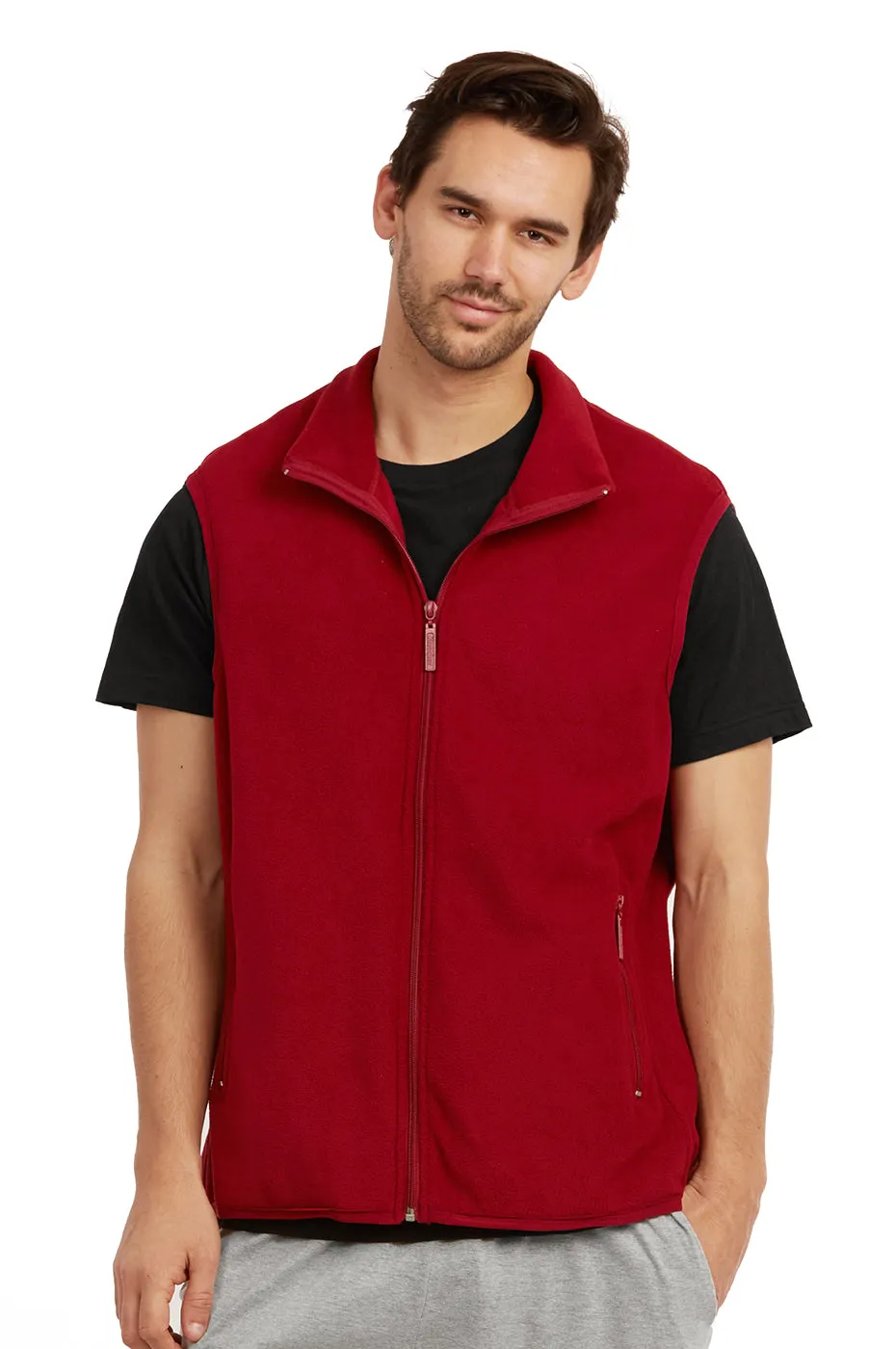 ET TU MEN'S POLAR FLEECE VEST (PF1500E_BURG)