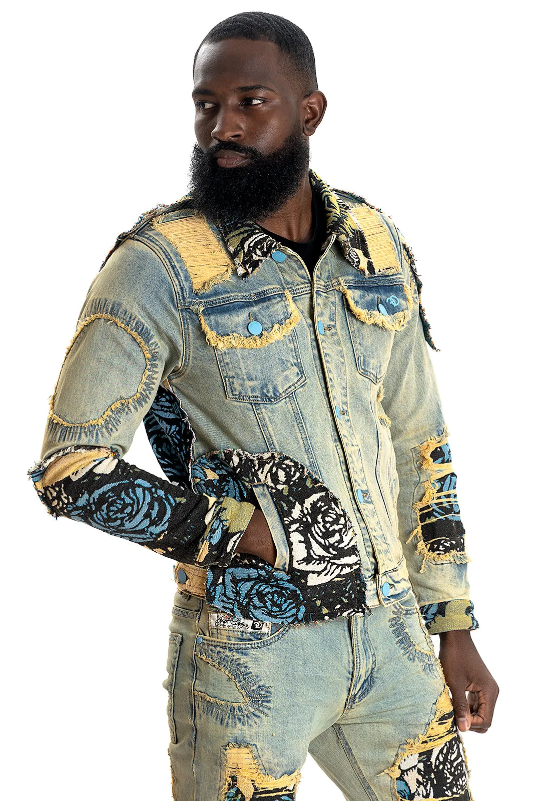 F1044 Cashay Tapestry Denim Jacket - Dirt