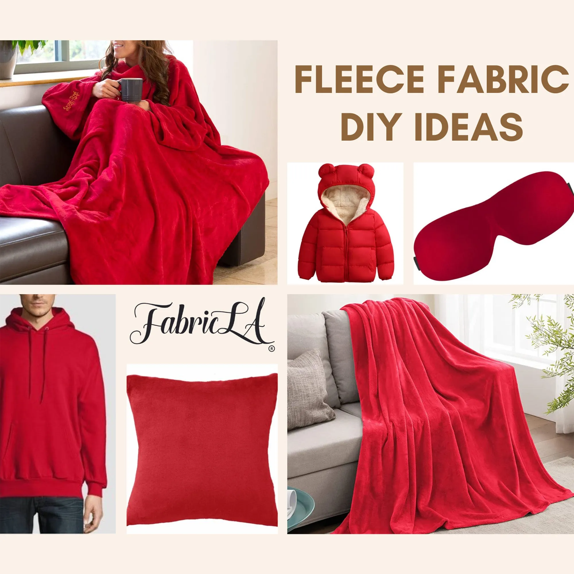 Fleece Fabric By The Yard | Burgundy