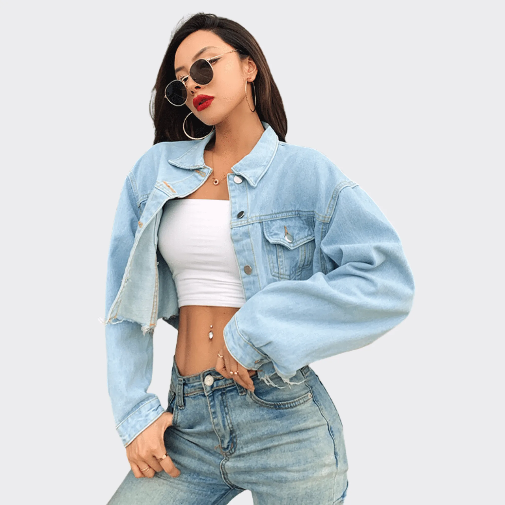 High Waist Oversize Denim Jacket