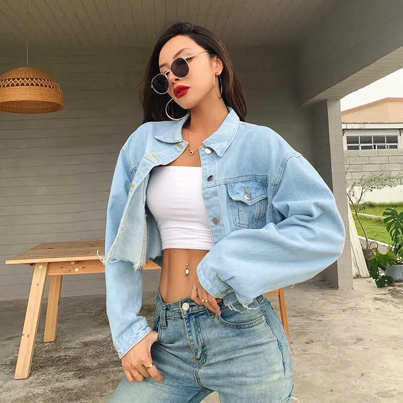 High Waist Oversize Denim Jacket