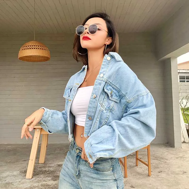 High Waist Oversize Denim Jacket