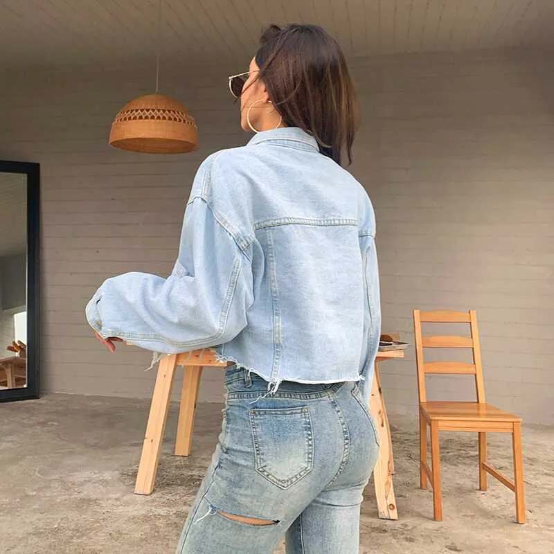 High Waist Oversize Denim Jacket