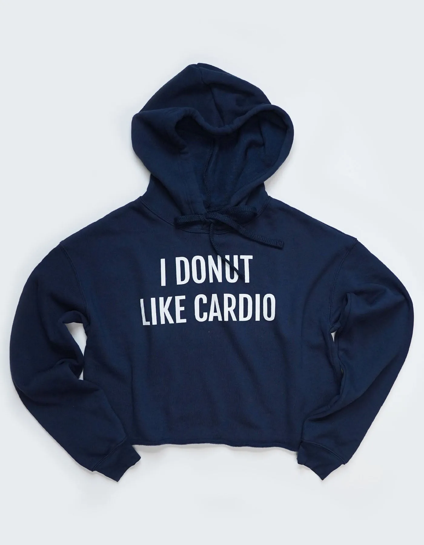 I Donut Like Cardio - Navy Blue Cropped Hoodie