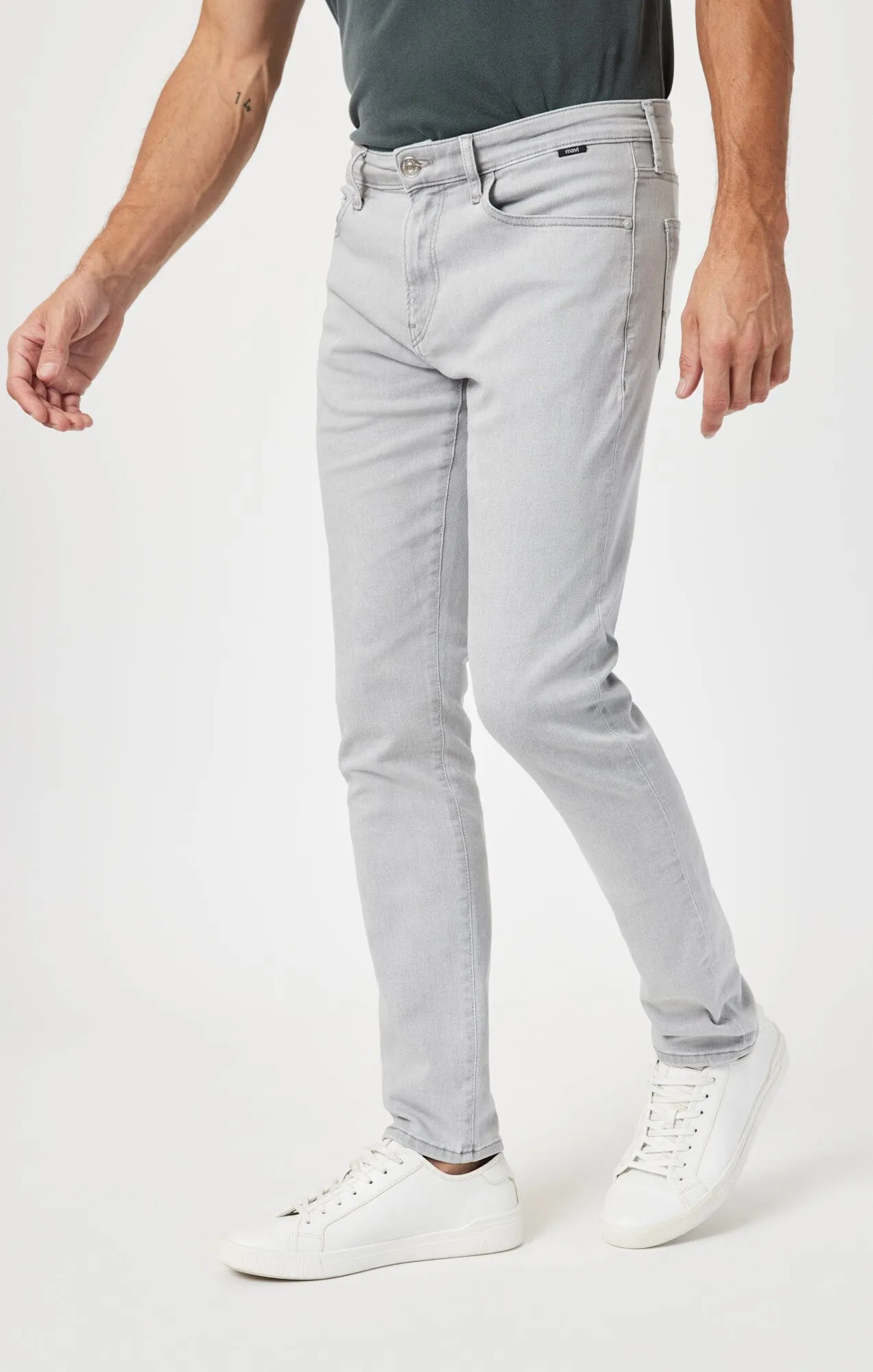 JAKE SLIM LEG IN LIGHT GREY FEATHER BLUE