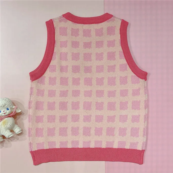 Japanese CUTE pink dog student versatile vest BY9024