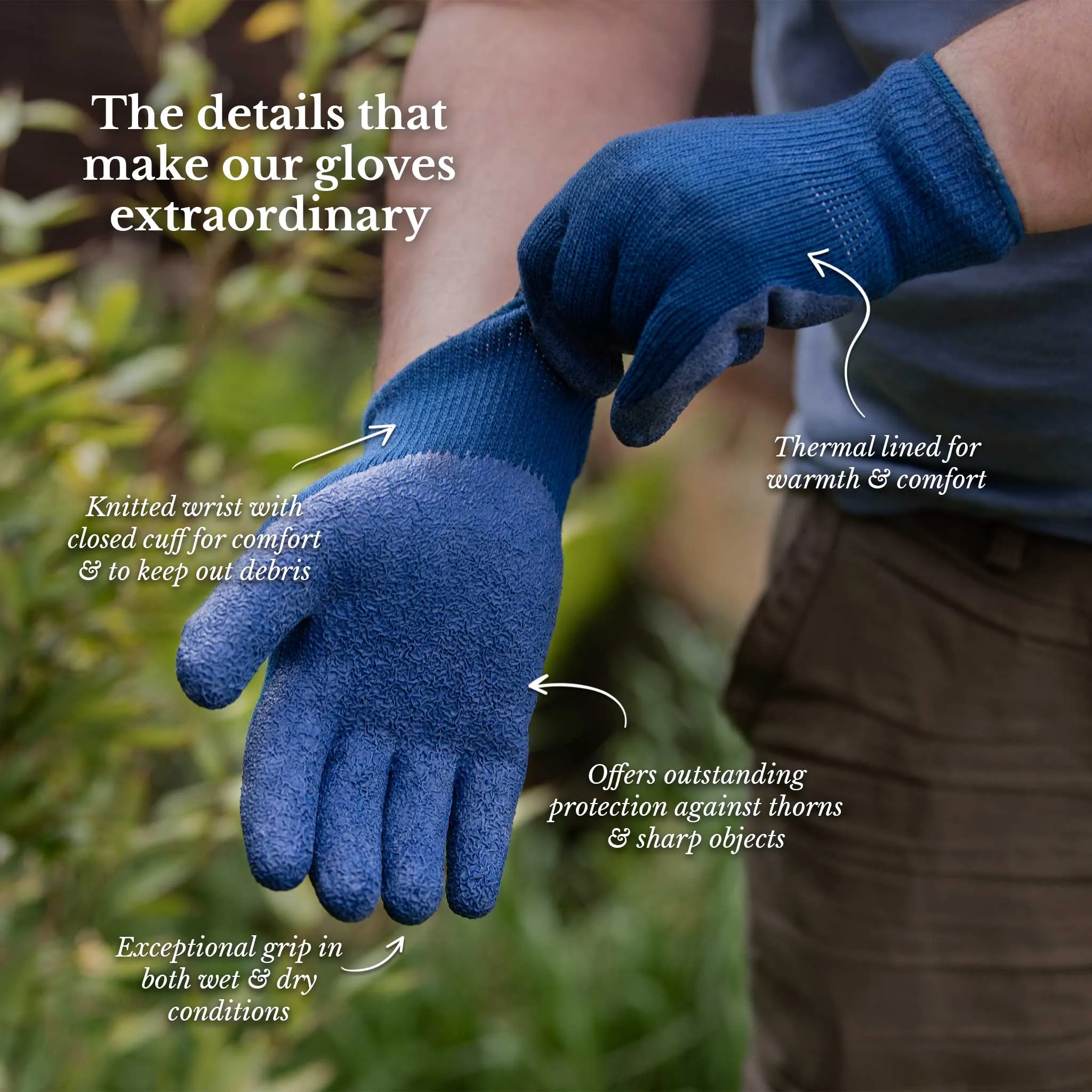 Kent & Stowe Navy Thermal Ultimate All Round Gardening Gloves