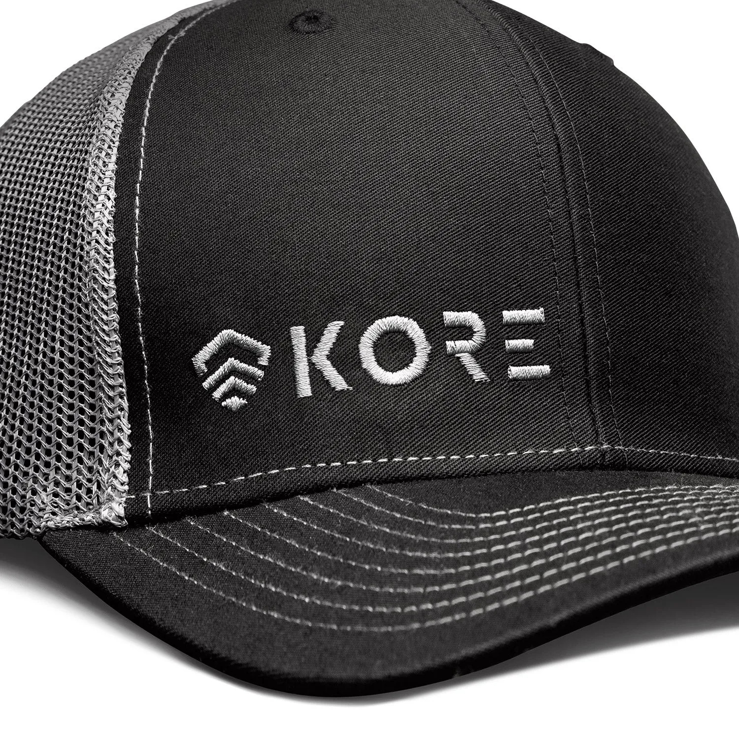 KORE TRUCKER HAT | GRAY ON BLACK