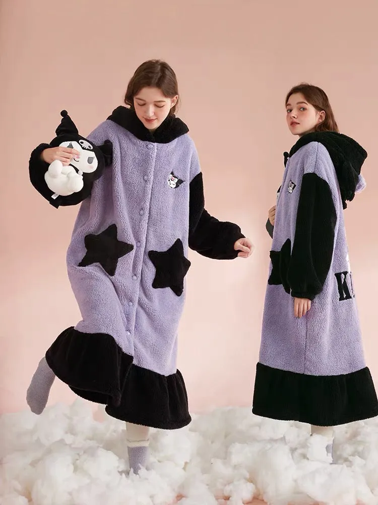 Kuromi My Melody Cinnamoroll Fleece Nightgowns