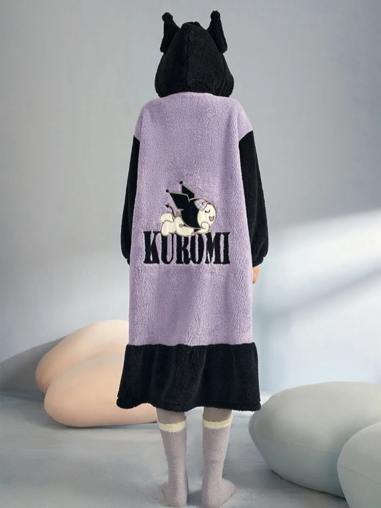 Kuromi My Melody Cinnamoroll Fleece Nightgowns