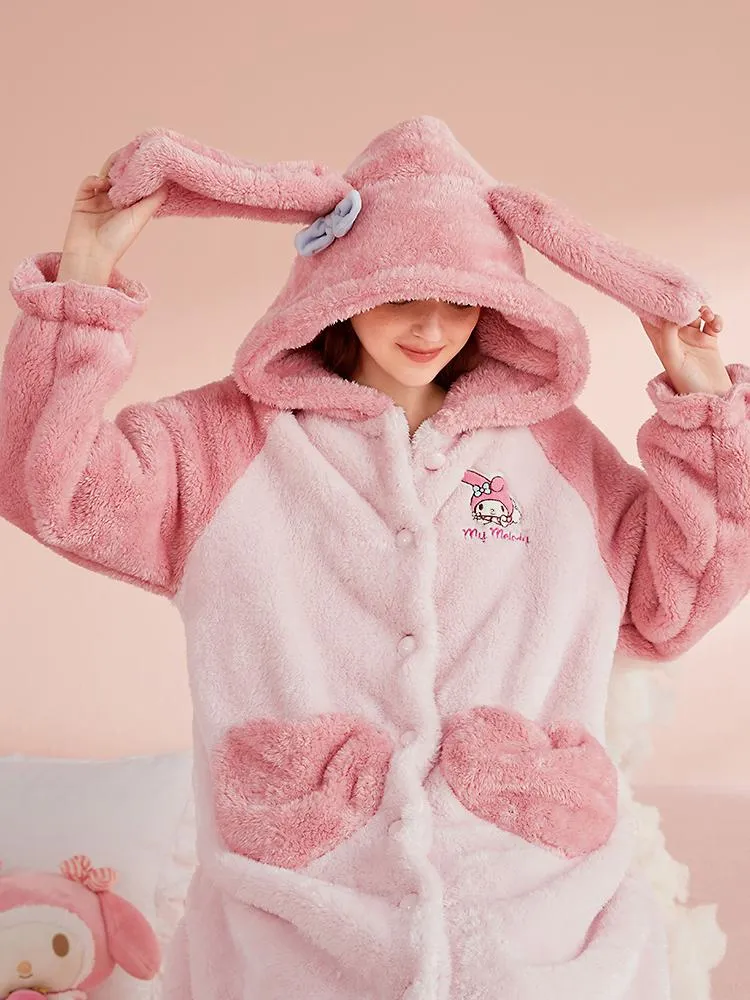 Kuromi My Melody Cinnamoroll Fleece Nightgowns