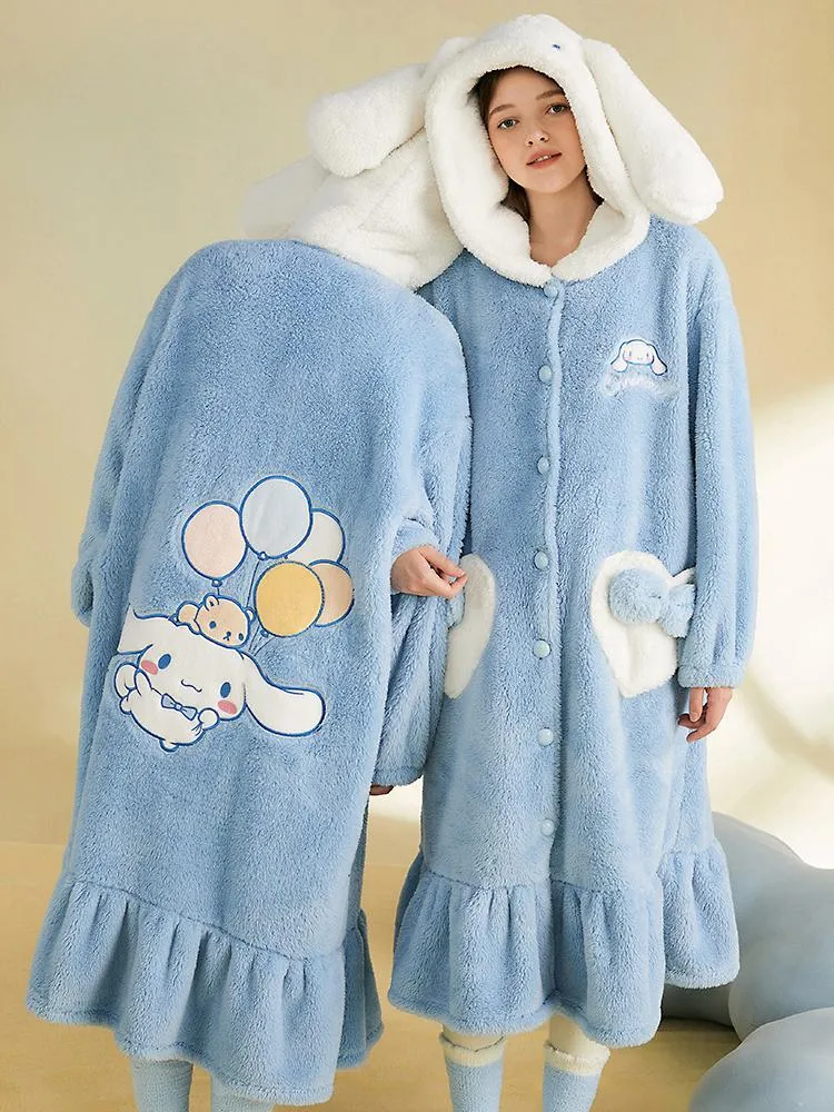 Kuromi My Melody Cinnamoroll Fleece Nightgowns