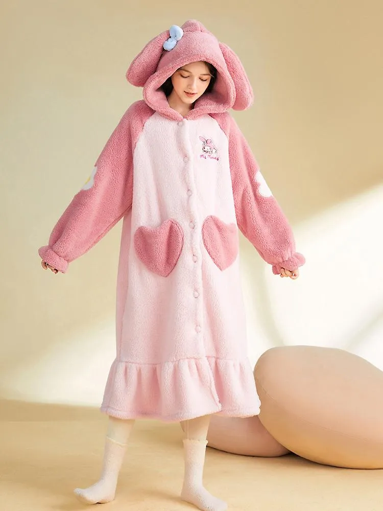 Kuromi My Melody Cinnamoroll Fleece Nightgowns