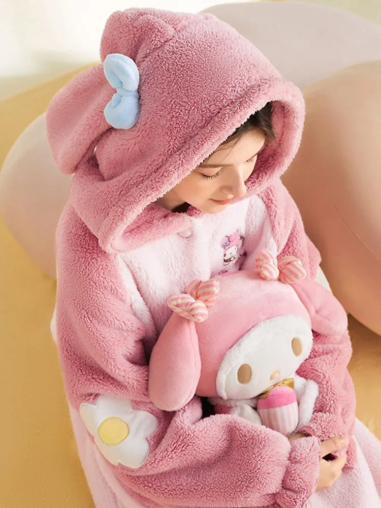 Kuromi My Melody Cinnamoroll Fleece Nightgowns