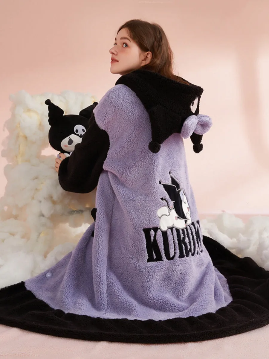 Kuromi My Melody Cinnamoroll Fleece Nightgowns