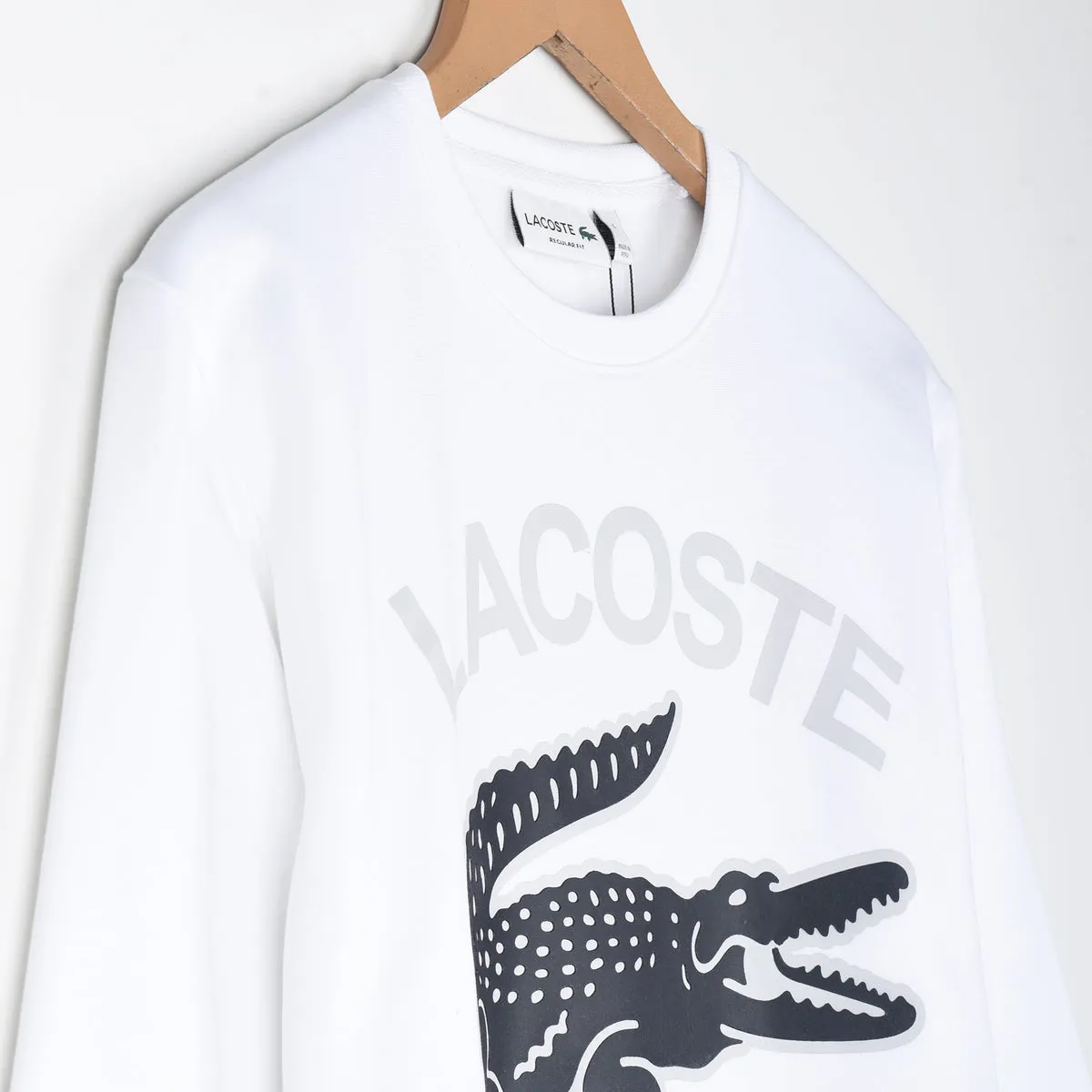 LC - Men 'White' Textured Crocodile Fleece Sweatshirt LC470