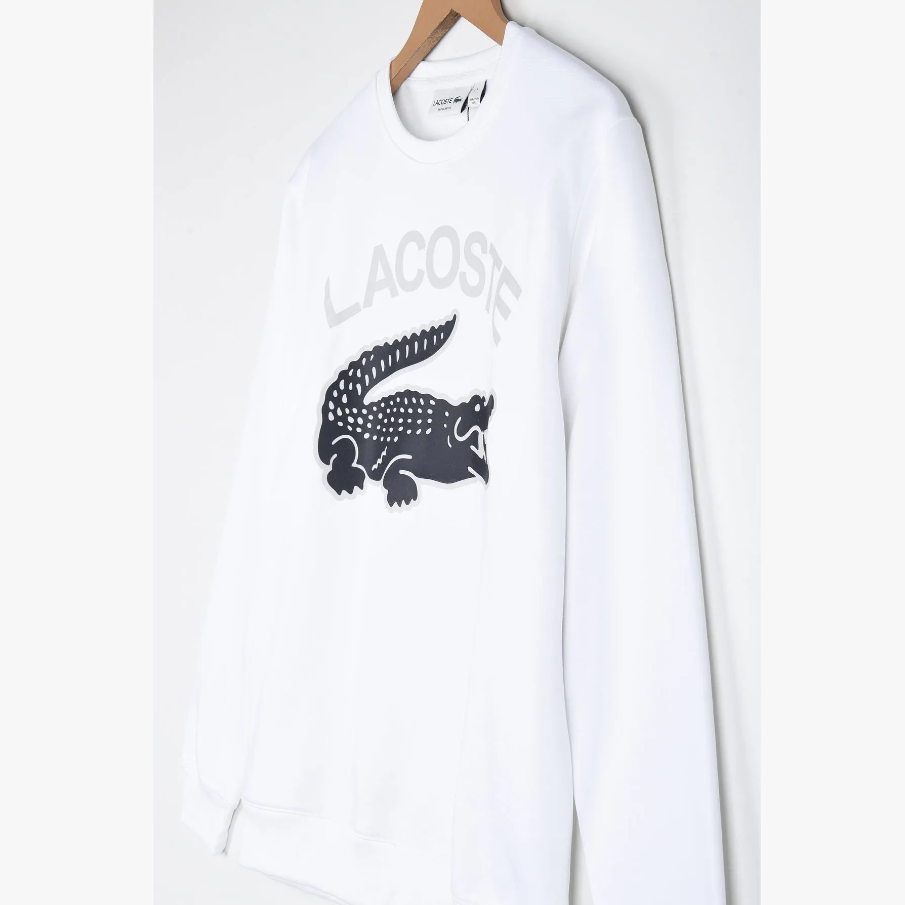 LC - Men 'White' Textured Crocodile Fleece Sweatshirt LC470