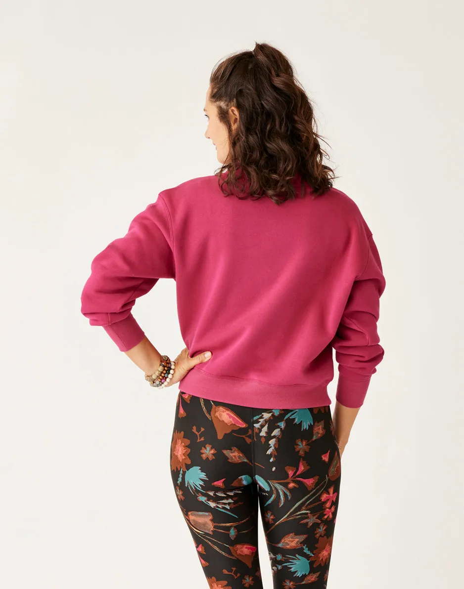 Lennox Fleece Top: Raspberry