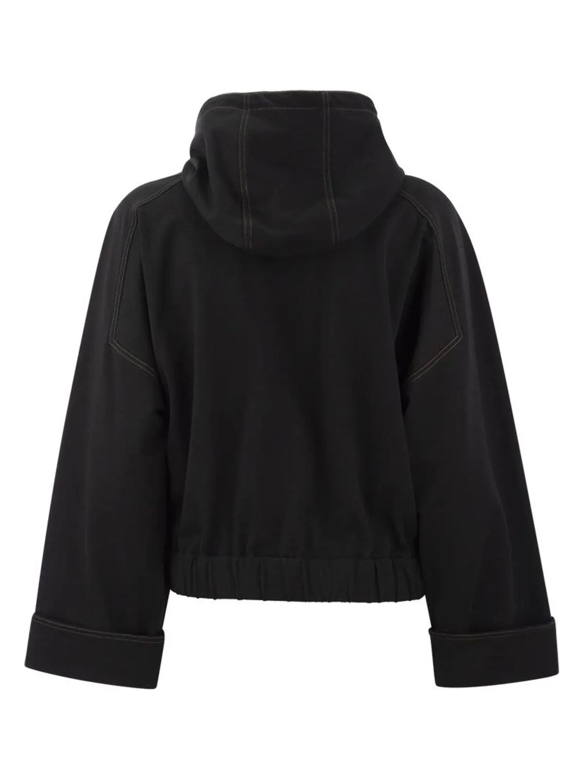 LIGHTWEIGHT STRETCH COTTON FLEECE OUTERWEAR WITH JEWELLERY