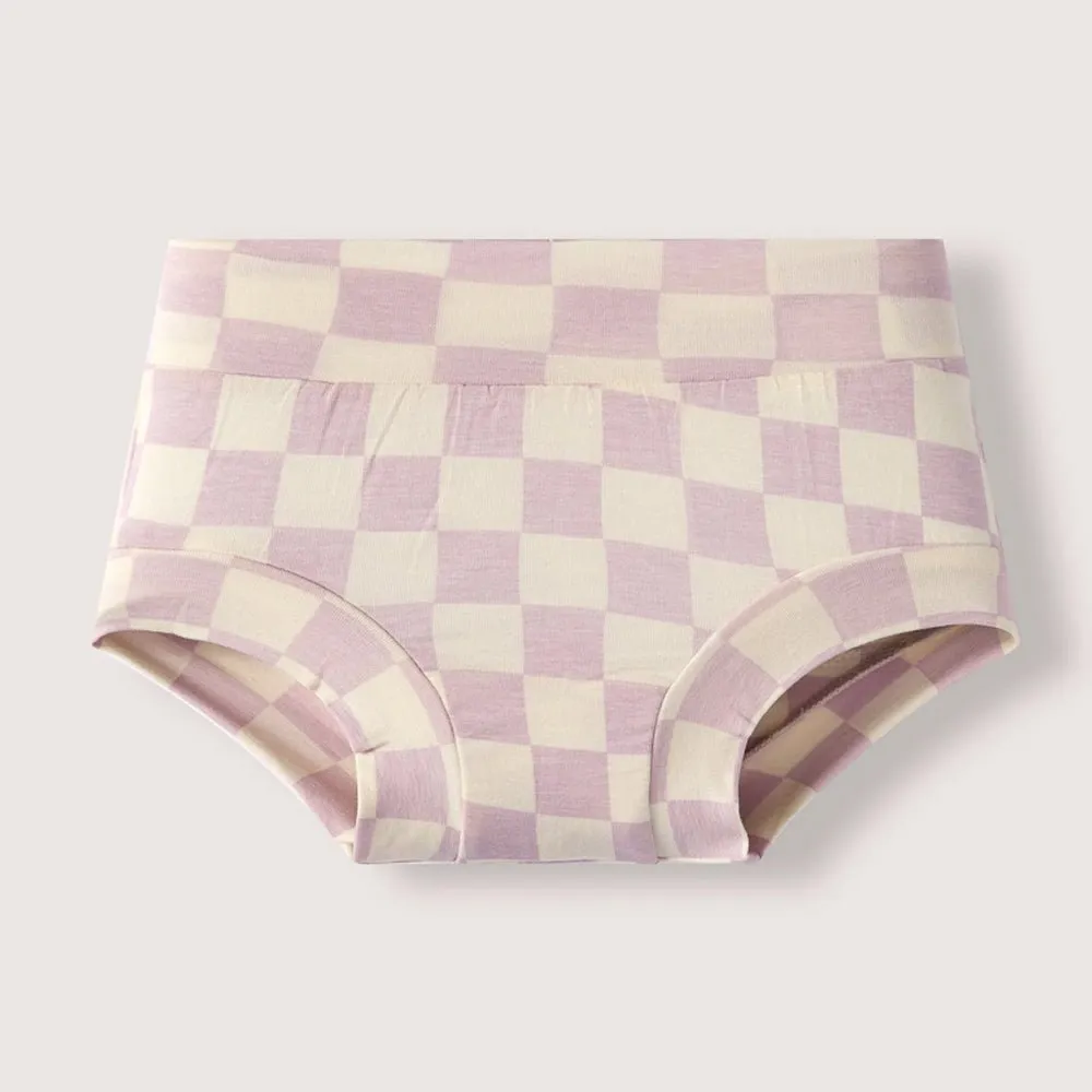 Lulu Funk Girls Underwear Brief - Purple Check