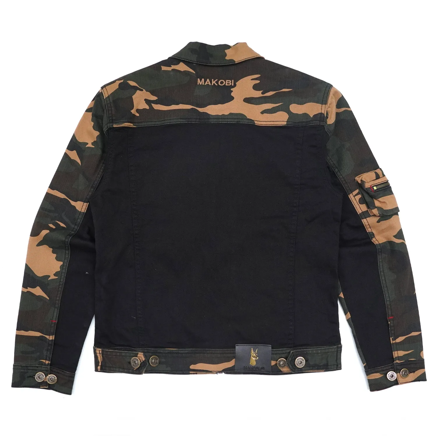 M1030 Aries Cargo Denim Jacket - Black/Camo