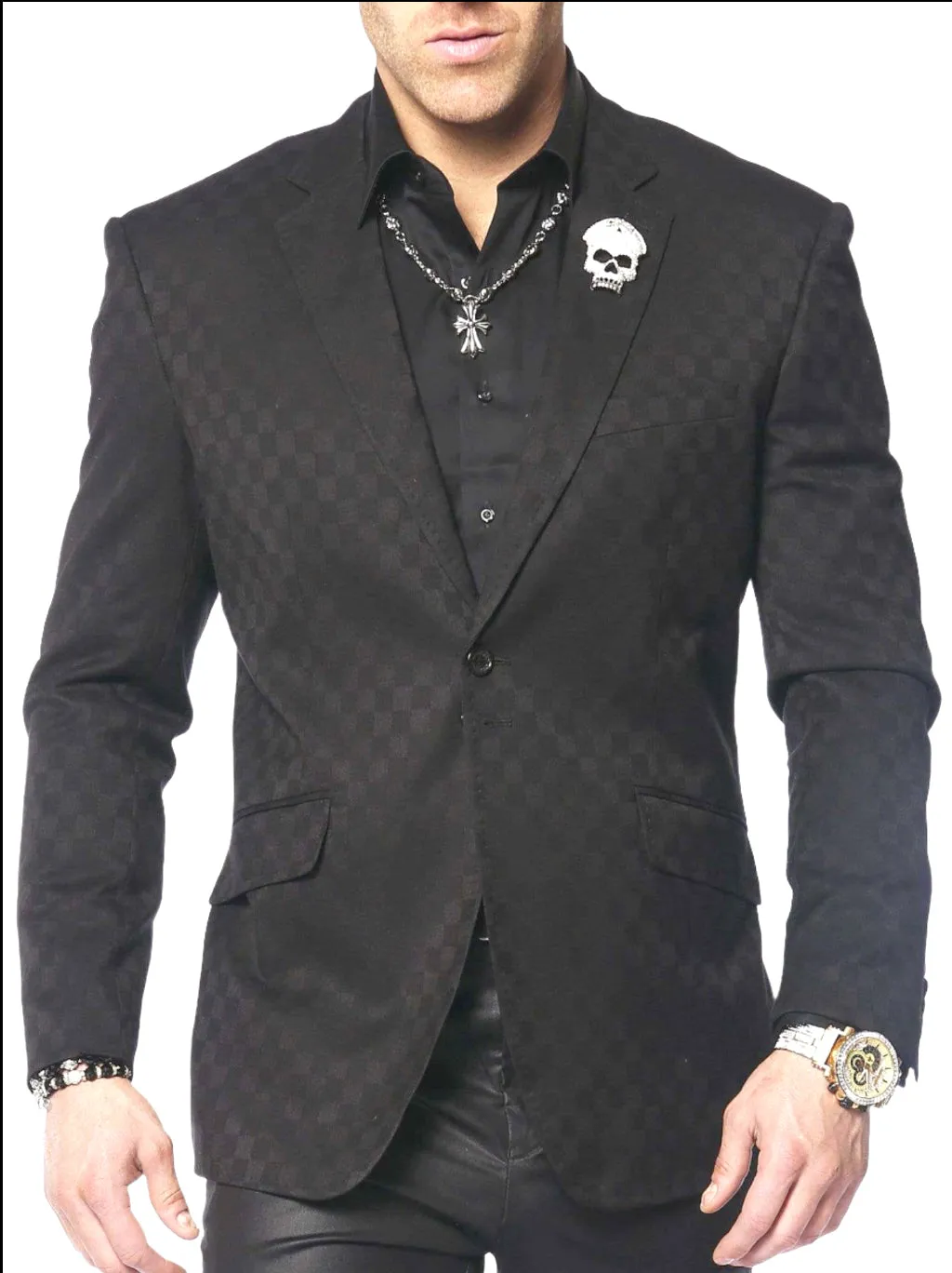 Men's blazer B. Check Black