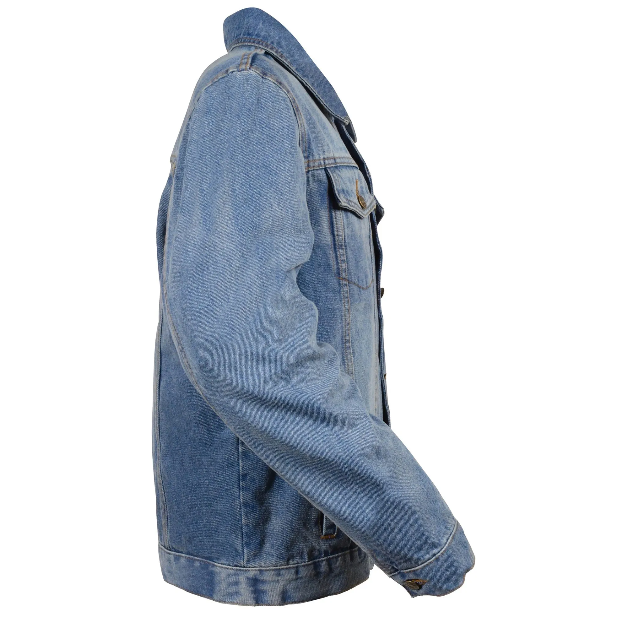 Men’s Classic Denim Jean Pocket Jacket w/ Gun Pockets