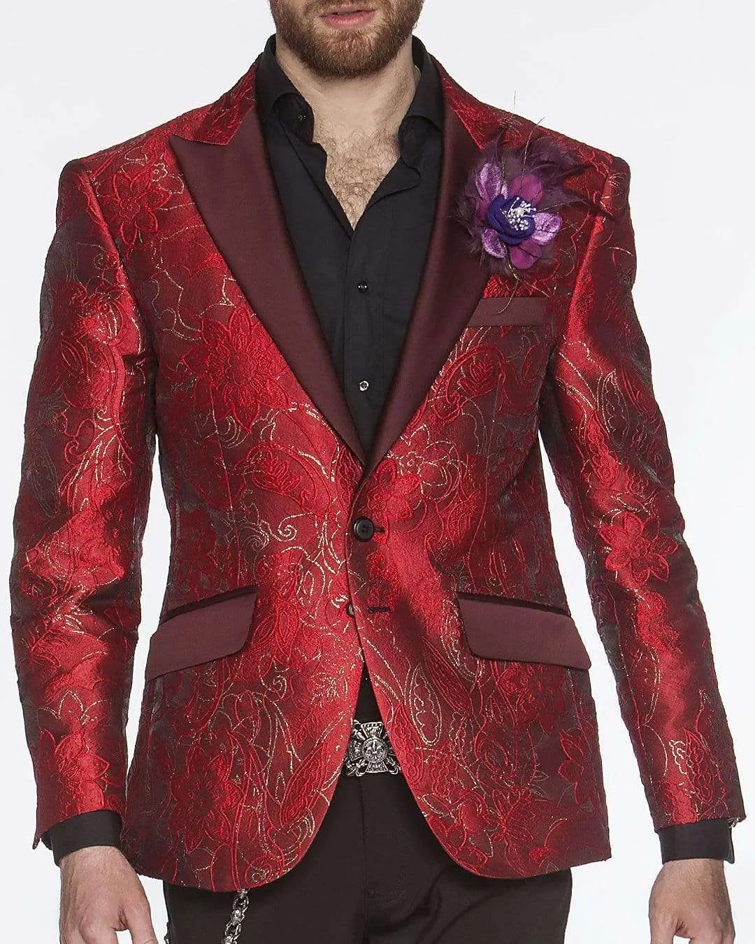 Men's Fashion Lapel Flower Flower3 Purple