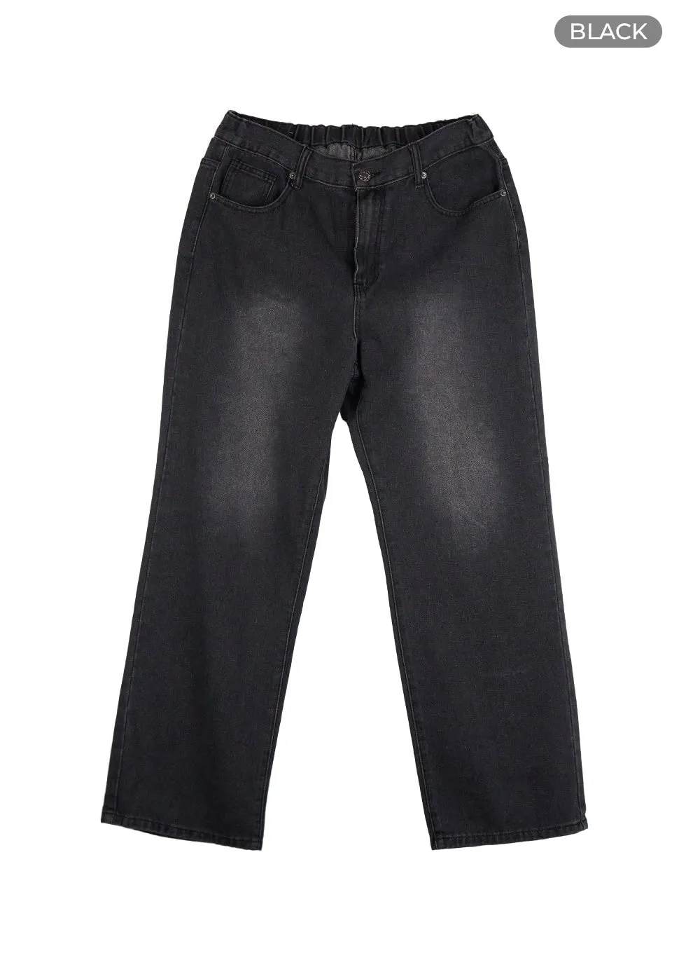 Men's Wide Fit Jeans (Black) IG428