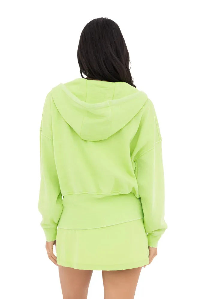 Mono B Fleece Hoodie Jacket KJ11571 Green Glow