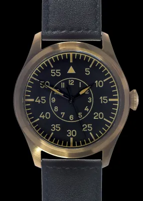 MWC Classic 46mm Limited Edition Bronze XL Luftwaffe Pattern Military Aviators Watch with Sapphire Crystal (Retro Dial Version)