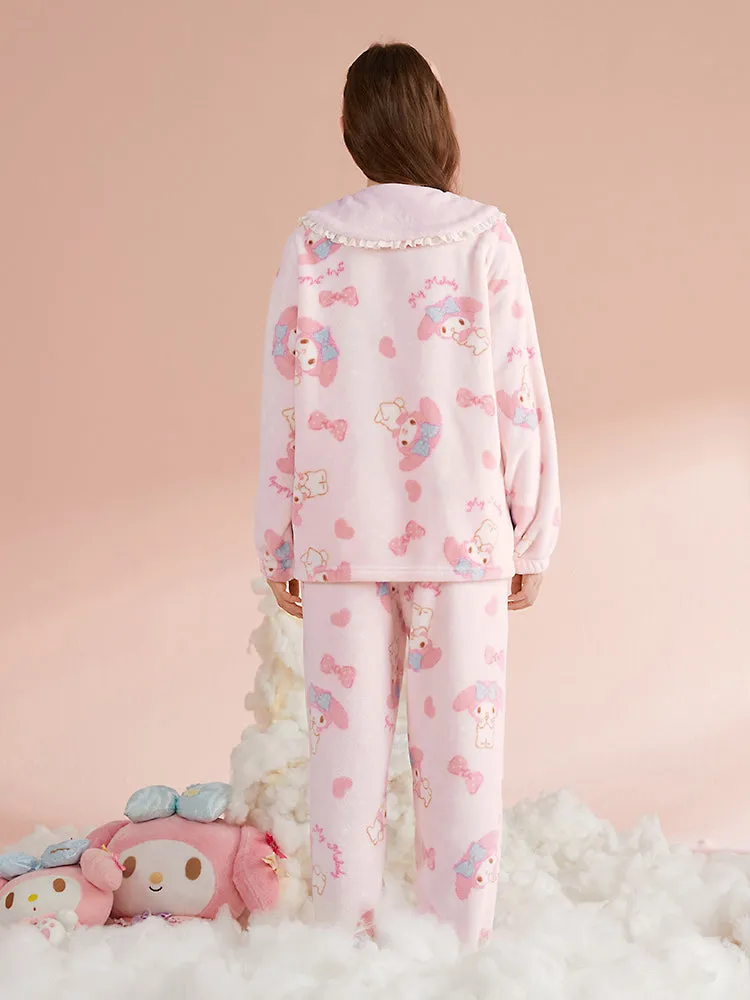 My Melody Cinnamoroll Pompompurin Fleece Pajamas