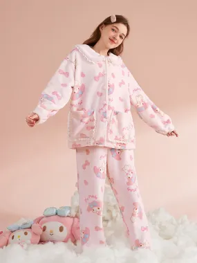 My Melody Cinnamoroll Pompompurin Fleece Pajamas