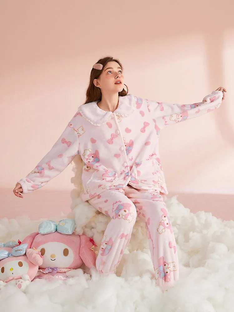 My Melody Cinnamoroll Pompompurin Fleece Pajamas