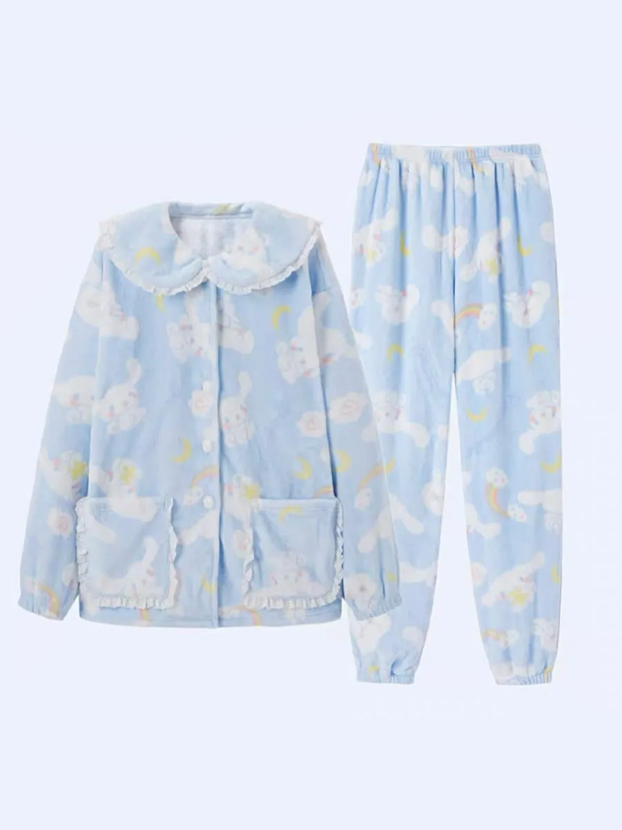 My Melody Cinnamoroll Pompompurin Fleece Pajamas