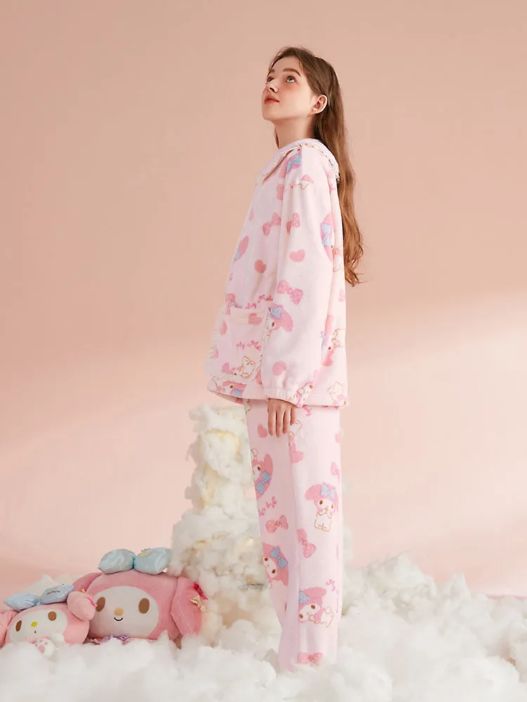 My Melody Cinnamoroll Pompompurin Fleece Pajamas