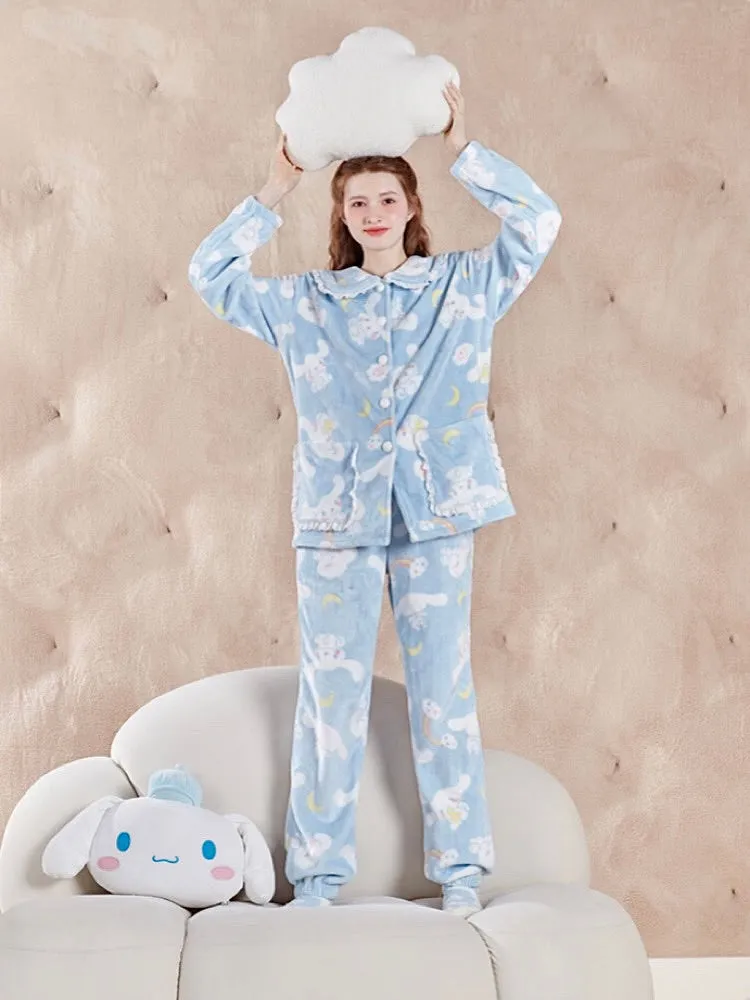 My Melody Cinnamoroll Pompompurin Fleece Pajamas