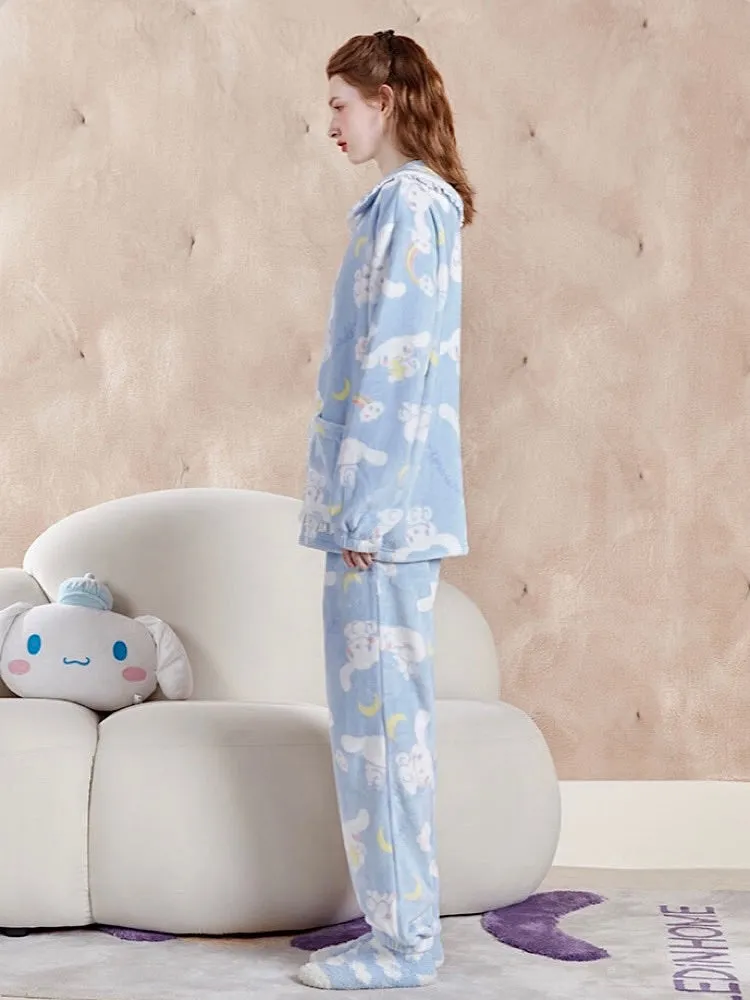 My Melody Cinnamoroll Pompompurin Fleece Pajamas