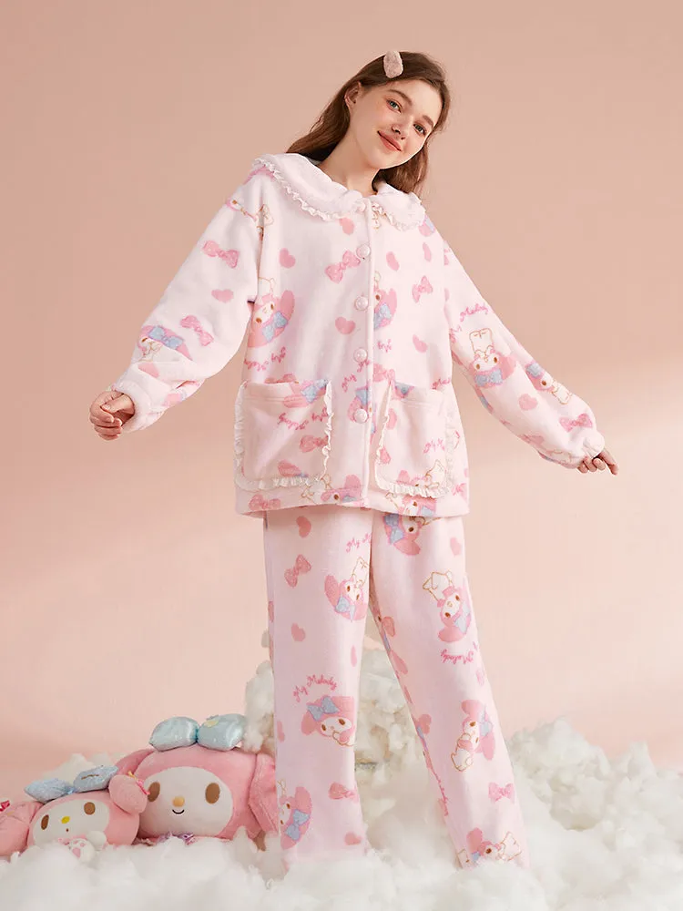 My Melody Cinnamoroll Pompompurin Fleece Pajamas